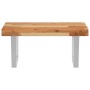 Estante de lavabo de pared acero y madera maciza de acacia