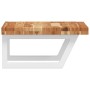 Estante de lavabo de pared acero y madera maciza de acacia