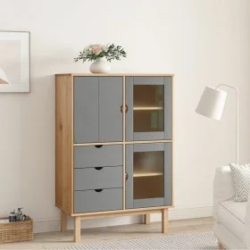 OTTA Sideboard aus massivem Kiefernholz braun und grau 85x43x125 cm von vidaXL, Sideboards - Ref: Foro24-351307, Preis: 256,7...