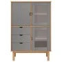 Aparador OTTA madera maciza pino marrón y gris 85x43x125 cm de vidaXL, Aparadores - Ref: Foro24-351307, Precio: 256,17 €, Des...