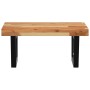 Estante de lavabo de pared acero y madera maciza de acacia