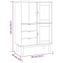 OTTA sideboard solid pine wood brown and gray 85x43x125 cm by vidaXL, Sideboards - Ref: Foro24-351307, Price: 260,31 €, Disco...