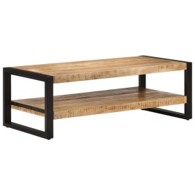 Mesa de centro de madera maciza de mango 120x55x40 cm