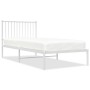 Bettgestell aus Metall mit weißem Kopfteil 90x200 cm von vidaXL, Betten und Lattenroste - Ref: Foro24-350924, Preis: 64,38 €,...