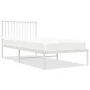 Estructura de cama de metal con cabecero blanco 90x200 cm de vidaXL, Camas y somieres - Ref: Foro24-350924, Precio: 64,19 €, ...