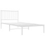 Bettgestell aus Metall mit weißem Kopfteil 90x200 cm von vidaXL, Betten und Lattenroste - Ref: Foro24-350924, Preis: 64,38 €,...