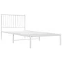 Estructura de cama de metal con cabecero blanco 90x200 cm de vidaXL, Camas y somieres - Ref: Foro24-350924, Precio: 64,19 €, ...