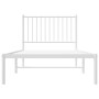 Bettgestell aus Metall mit weißem Kopfteil 90x200 cm von vidaXL, Betten und Lattenroste - Ref: Foro24-350924, Preis: 64,38 €,...