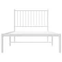 Estructura de cama de metal con cabecero blanco 90x200 cm de vidaXL, Camas y somieres - Ref: Foro24-350924, Precio: 64,19 €, ...
