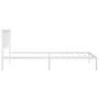 Estructura de cama de metal con cabecero blanco 90x200 cm de vidaXL, Camas y somieres - Ref: Foro24-350924, Precio: 64,19 €, ...