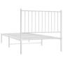 Bettgestell aus Metall mit weißem Kopfteil 90x200 cm von vidaXL, Betten und Lattenroste - Ref: Foro24-350924, Preis: 64,38 €,...