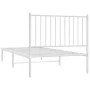 Estructura de cama de metal con cabecero blanco 90x200 cm de vidaXL, Camas y somieres - Ref: Foro24-350924, Precio: 64,19 €, ...