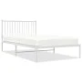 Metal bed frame with white headboard 107x203 cm by vidaXL, Beds and slatted bases - Ref: Foro24-350927, Price: 76,40 €, Disco...