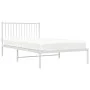 Metal bed frame with white headboard 107x203 cm by vidaXL, Beds and slatted bases - Ref: Foro24-350927, Price: 76,40 €, Disco...