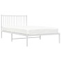 Metallbettgestell mit weißem Kopfteil 107x203 cm von vidaXL, Betten und Lattenroste - Ref: Foro24-350927, Preis: 77,68 €, Rab...