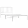Estructura de cama de metal con cabecero blanco 107x203 cm de vidaXL, Camas y somieres - Ref: Foro24-350927, Precio: 76,40 €,...