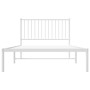 Metallbettgestell mit weißem Kopfteil 107x203 cm von vidaXL, Betten und Lattenroste - Ref: Foro24-350927, Preis: 77,68 €, Rab...