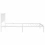 Metal bed frame with white headboard 107x203 cm by vidaXL, Beds and slatted bases - Ref: Foro24-350927, Price: 76,40 €, Disco...