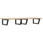 Estante de lavabo de pared acero y madera maciza de acacia
