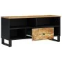 TV stand made of mango wood and plywood, measuring 100x33x46 cm. by vidaXL, TV Furniture - Ref: Foro24-351970, Price: 80,26 €...