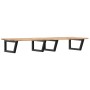 Estante de lavabo de pared acero y madera maciza de acacia