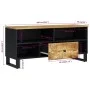 TV stand made of mango wood and plywood, measuring 100x33x46 cm. by vidaXL, TV Furniture - Ref: Foro24-351970, Price: 80,26 €...