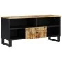 TV stand made of mango wood and plywood, measuring 100x33x46 cm. by vidaXL, TV Furniture - Ref: Foro24-351970, Price: 80,26 €...