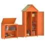 Cobertizos para herramientas jardín 2 pzas madera pino marrón de vidaXL, Cobertizos - Ref: Foro24-172249, Precio: 333,91 €, D...