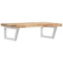 Estante de lavabo de pared acero y madera maciza de acacia