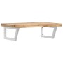 Estante de lavabo de pared acero y madera maciza de acacia