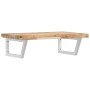 Estante de lavabo de pared acero y madera maciza de acacia