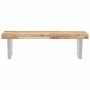 Estante de lavabo de pared acero y madera maciza de acacia