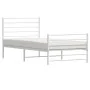 Estructura cama metal con cabecero y pie cama blanca 107x203 cm de vidaXL, Camas y somieres - Ref: Foro24-352382, Precio: 72,...