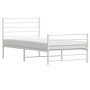 Metal bed frame with headboard and footboard white 107x203 cm by vidaXL, Beds and slatted bases - Ref: Foro24-352382, Price: ...