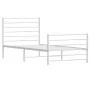Estructura cama metal con cabecero y pie cama blanca 107x203 cm de vidaXL, Camas y somieres - Ref: Foro24-352382, Precio: 72,...