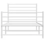 Estructura cama metal con cabecero y pie cama blanca 107x203 cm de vidaXL, Camas y somieres - Ref: Foro24-352382, Precio: 72,...