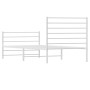 Metal bed frame with headboard and footboard white 107x203 cm by vidaXL, Beds and slatted bases - Ref: Foro24-352382, Price: ...