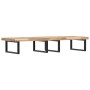 Estante de lavabo de pared acero y madera maciza de acacia