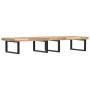 Estante de lavabo de pared acero y madera maciza de acacia