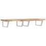 Estante de lavabo de pared acero y madera maciza de acacia