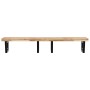 Estante de lavabo de pared acero y madera maciza de acacia