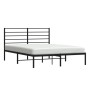 Bettgestell mit schwarzem Metallkopfteil 135x190 cm von vidaXL, Betten und Lattenroste - Ref: Foro24-352318, Preis: 99,38 €, ...