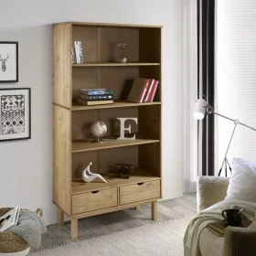 Shelving unit with 2 drawers OTTA solid brown pine wood by vidaXL, Bookcases and shelves - Ref: Foro24-351303, Price: 211,59 ...