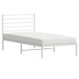 Bettgestell aus Metall mit weißem Kopfteil 90x190 cm von vidaXL, Betten und Lattenroste - Ref: Foro24-352360, Preis: 61,96 €,...