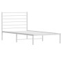 Bettgestell aus Metall mit weißem Kopfteil 90x190 cm von vidaXL, Betten und Lattenroste - Ref: Foro24-352360, Preis: 61,96 €,...