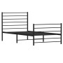 Bed frame with headboard and black metal footboard 107x203cm by vidaXL, Beds and slatted bases - Ref: Foro24-352333, Price: 7...