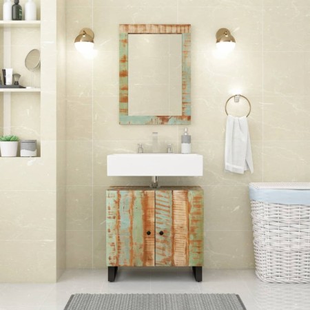 Glass and recycled solid wood mirror 70x50 cm by vidaXL, Mirrors - Ref: Foro24-351984, Price: 81,09 €, Discount: %