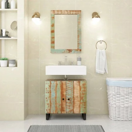 Glass and recycled solid wood mirror 70x50 cm by vidaXL, Mirrors - Ref: Foro24-351984, Price: 79,39 €, Discount: %