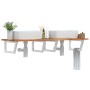 Estante de lavabo de pared acero y madera maciza de acacia