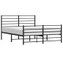 Estructura de cama cabecero y estribo metal negro 140x200 cm de vidaXL, Camas y somieres - Ref: Foro24-352338, Precio: 92,15 ...